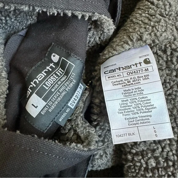 Carhartt Mock-neck Sherpa-line Vest Loose Fit washed duck black - Picture 8 of 8